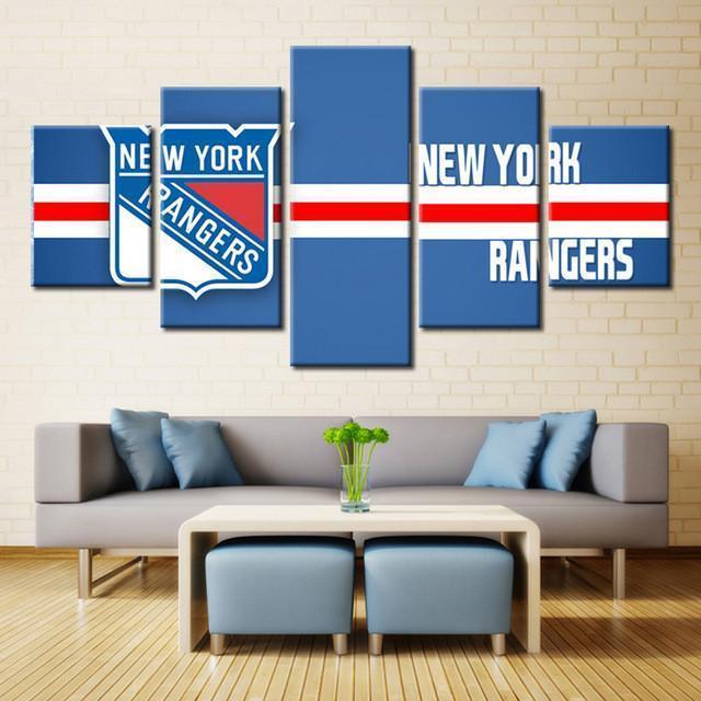 New York Rangers Logo 2   Ice Hockey Canvas Wall Art