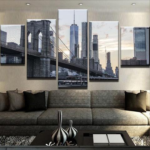 New York Skyscrapers Nature Canvas Wall Art