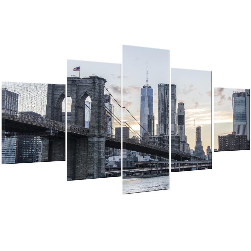 New York With Skyscrapers City Canvas Wall Art