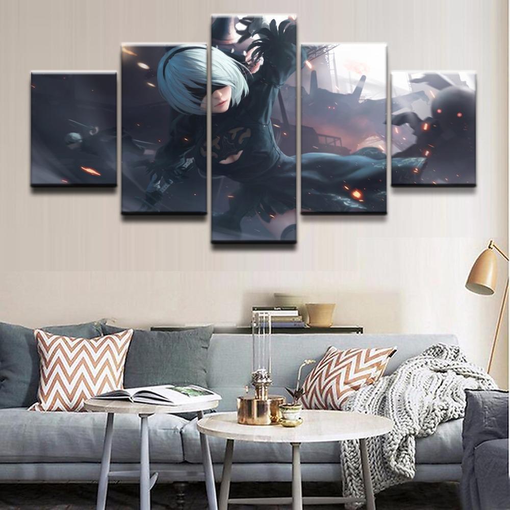 NieR Automata Battle Poster 2 Gaming Canvas Wall Art