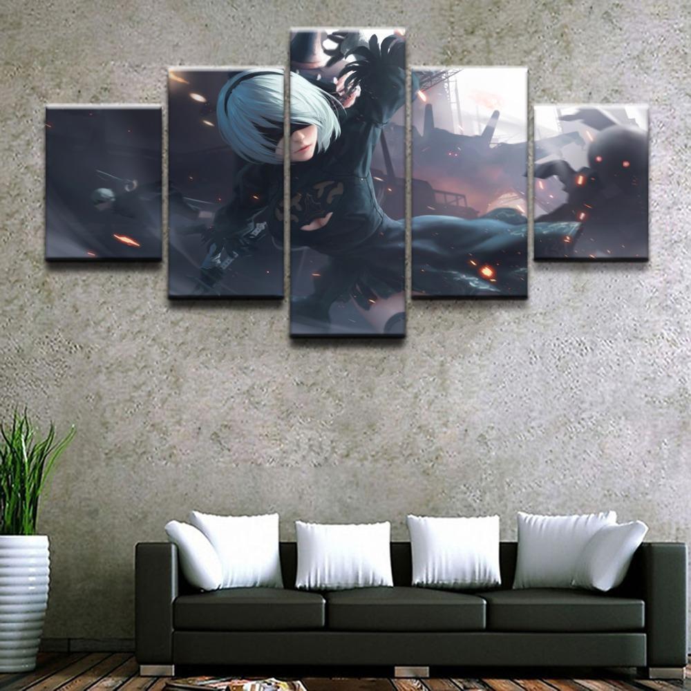 NieR Automata Battle Poster 2 Gaming Canvas Wall Art