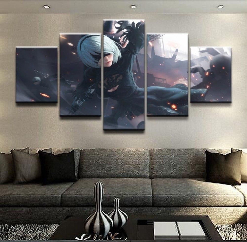 NieR Automata Battle Poster 2 Gaming Canvas Wall Art