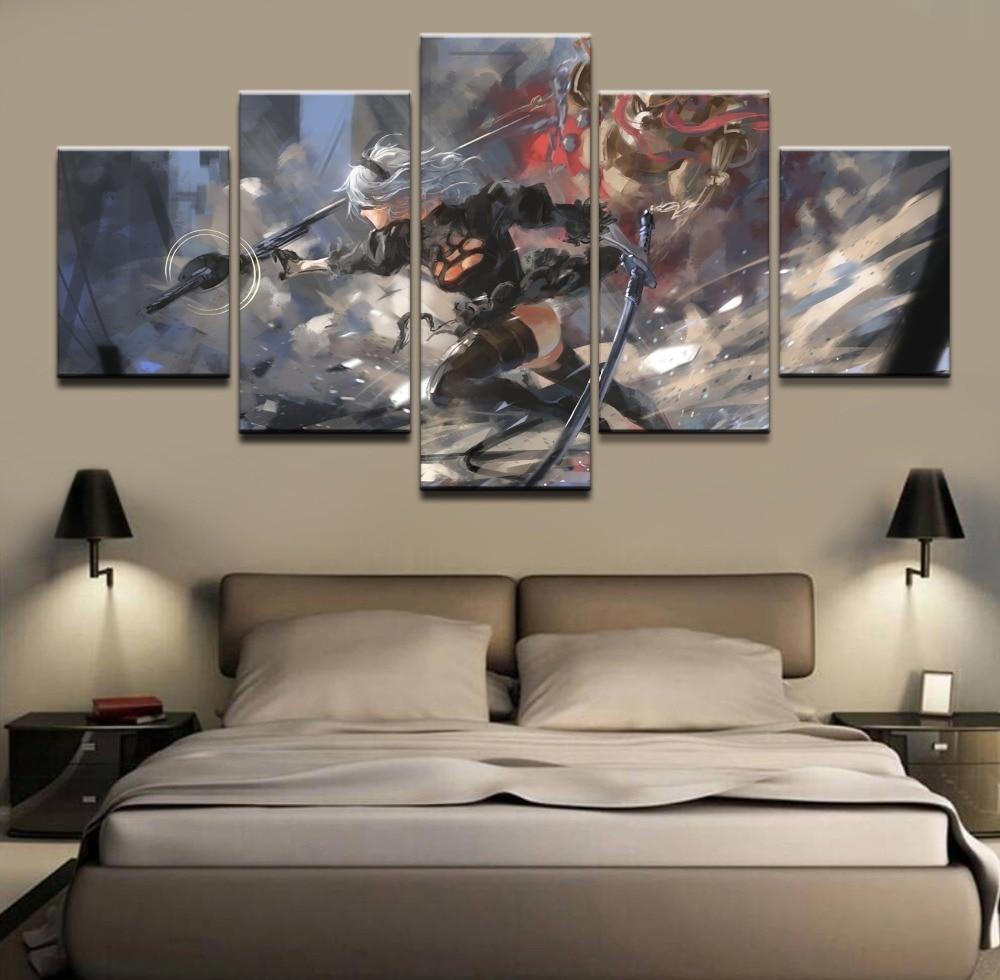 NieR Automata Battle Poster 3 Gaming Canvas Wall Art