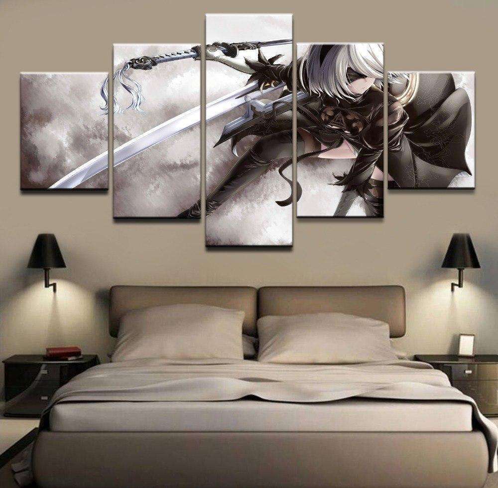 NieR Automata YoRHa 2B Poster 2 Gaming Canvas Wall Art