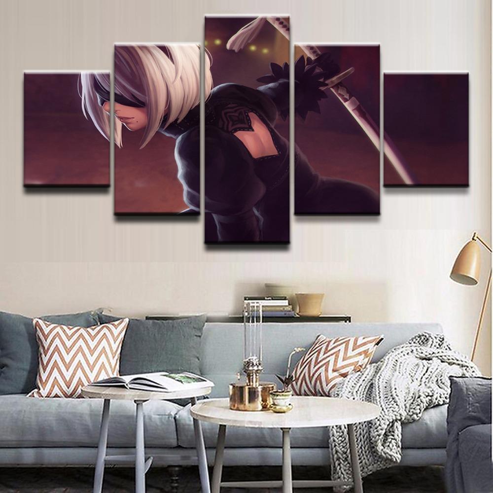 NieR Automata YoRHa 2B Poster 3 Gaming Canvas Wall Art