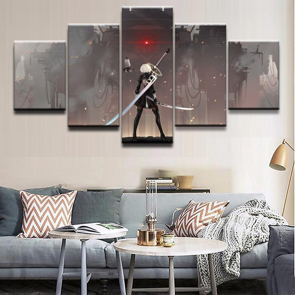 NieR Automata YoRHa 2B Poster 4 Gaming Canvas Wall Art