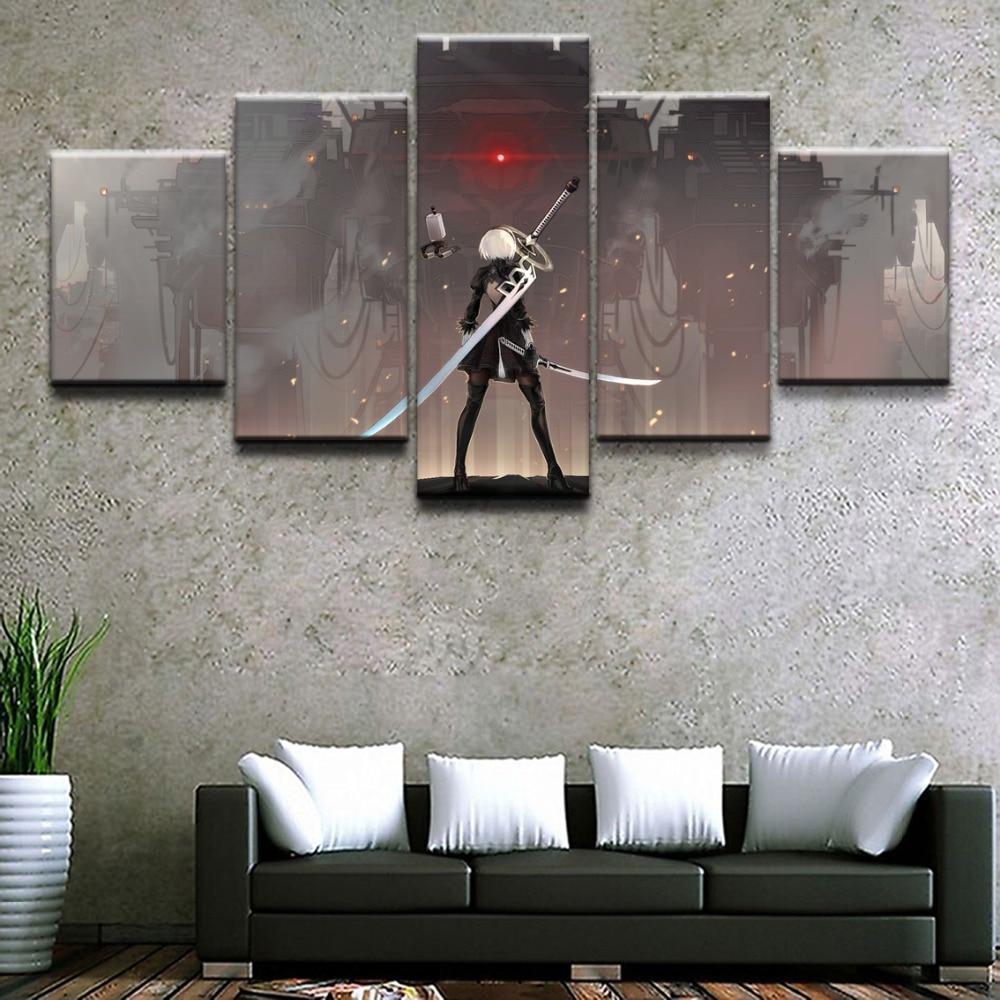 NieR Automata YoRHa 2B Poster 4 Gaming Canvas Wall Art