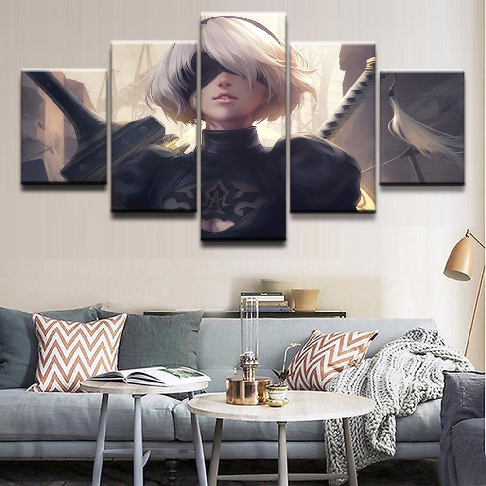 NieR Automata YoRHa 2B Poster 6 Gaming Canvas Wall Art