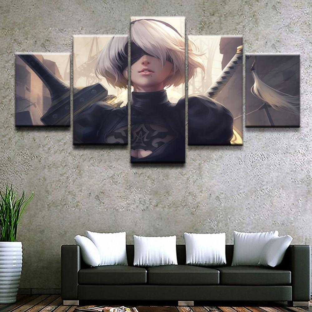 NieR Automata YoRHa 2B Poster 6 Gaming Canvas Wall Art