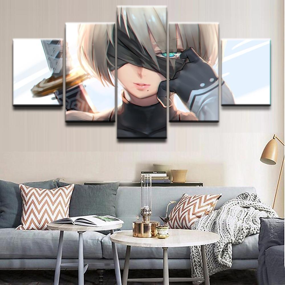 NieR Automata YoRHa 2B Open Eye Gaming Canvas Wall Art