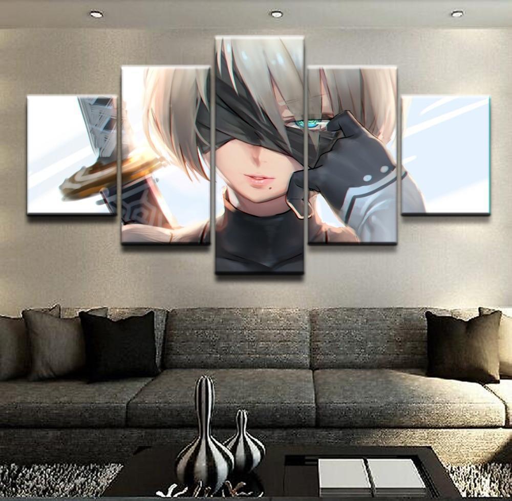 NieR Automata YoRHa 2B Open Eye Gaming Canvas Wall Art