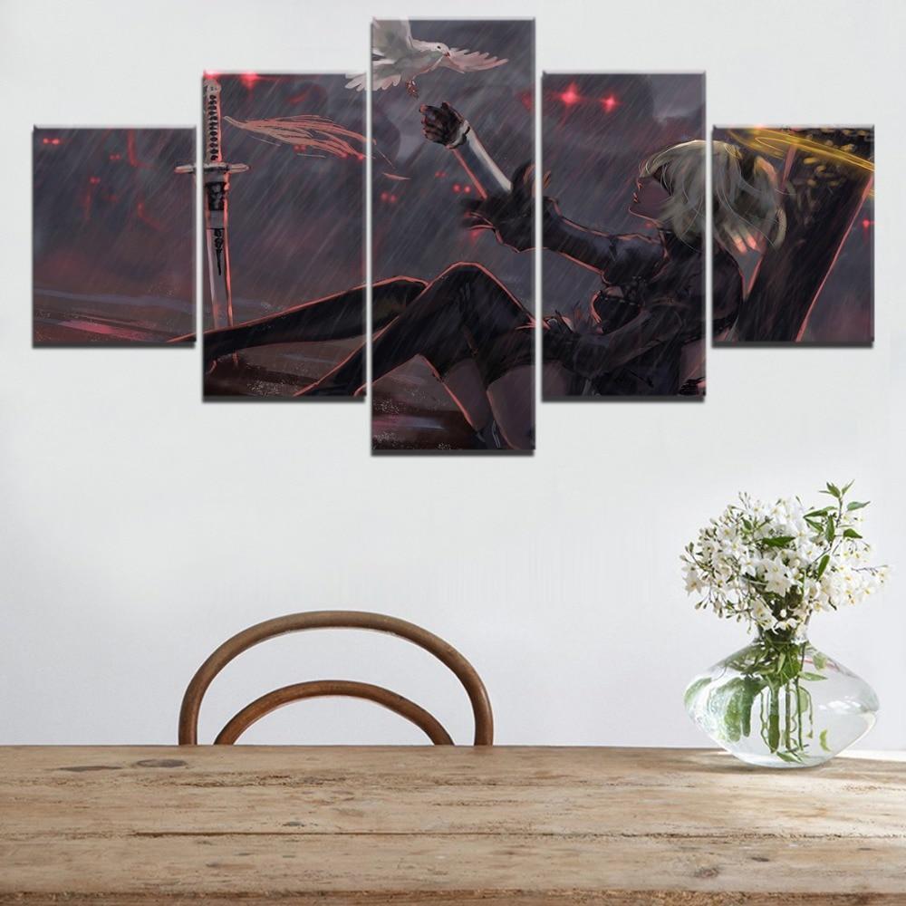NieR Automata White Bird Touching Gaming Canvas Wall Art