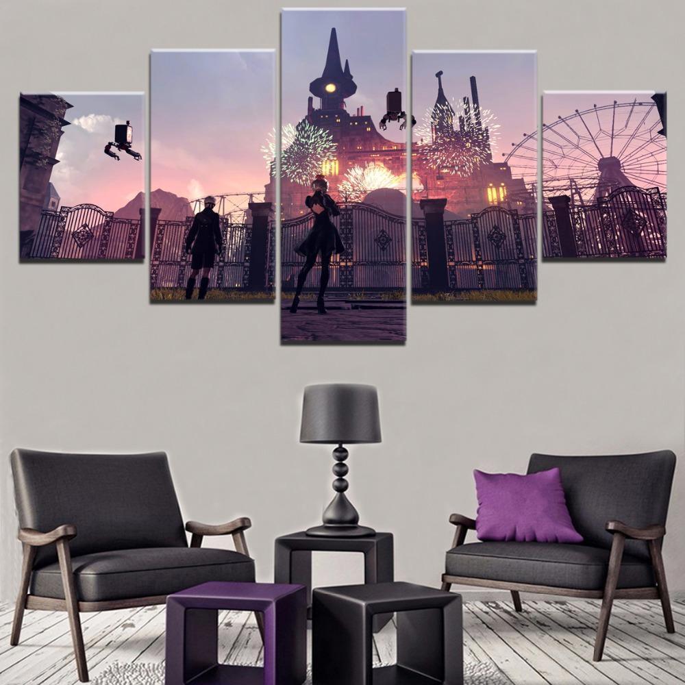 NieR Automata YoRHa And 9S Poster Gaming Canvas Wall Art