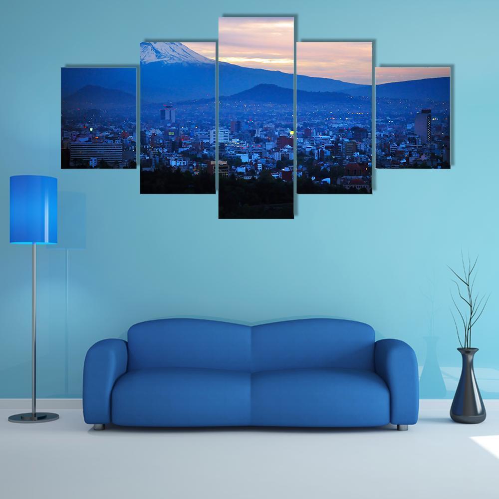 Night View Of Popocatépetl Volcano Mountain Nature Canvas Wall Art