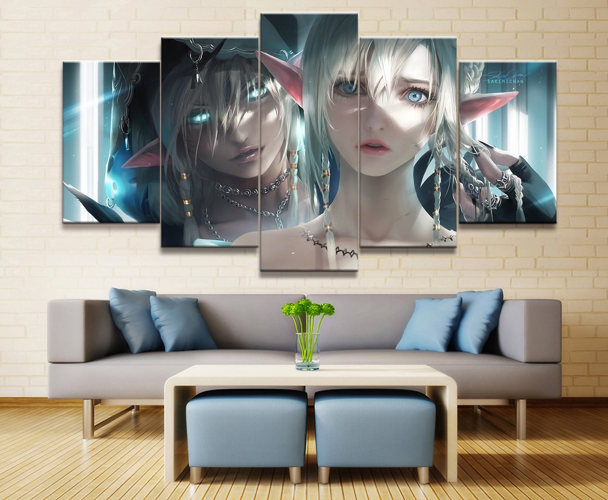 Night World of Warcraft Elf Nature Canvas Wall Art