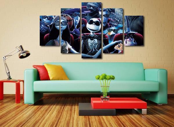 Nightmare Before Christmas Cartoon Canvas Wall Art
