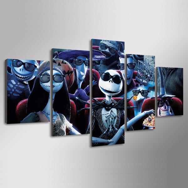 Nightmare Before Christmas Cartoon Canvas Wall Art