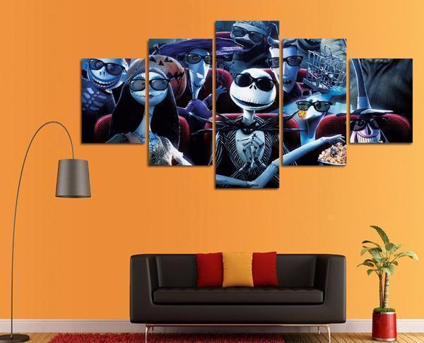 Nightmare Before Christmas Cartoon Canvas Wall Art