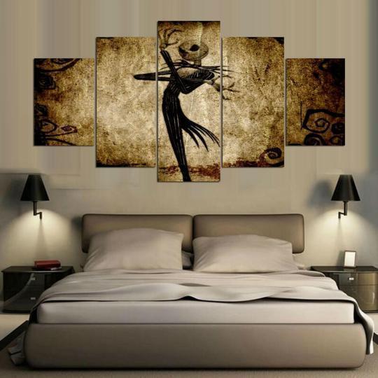 Nightmare Before Christmas Jack Skellington 2 Cartoon Canvas Wall Art