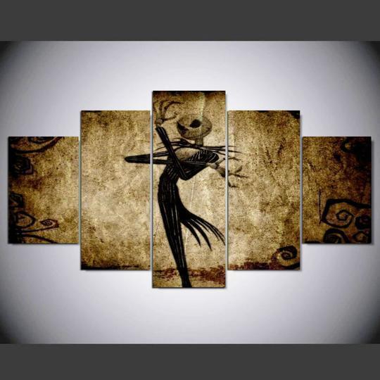 Nightmare Before Christmas Jack Skellington 2 Cartoon Canvas Wall Art
