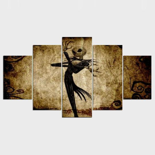 Nightmare Before Christmas Jack Skellington 2 Cartoon Canvas Wall Art