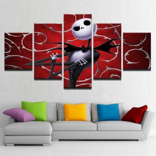 Nightmare Before Christmas Jack Skellington 4 Cartoon Canvas Wall Art