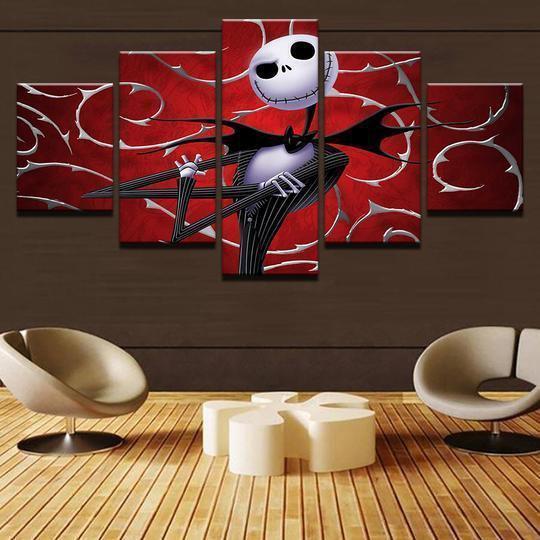 Nightmare Before Christmas Jack Skellington 4 Cartoon Canvas Wall Art
