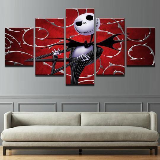 Nightmare Before Christmas Jack Skellington 4 Cartoon Canvas Wall Art