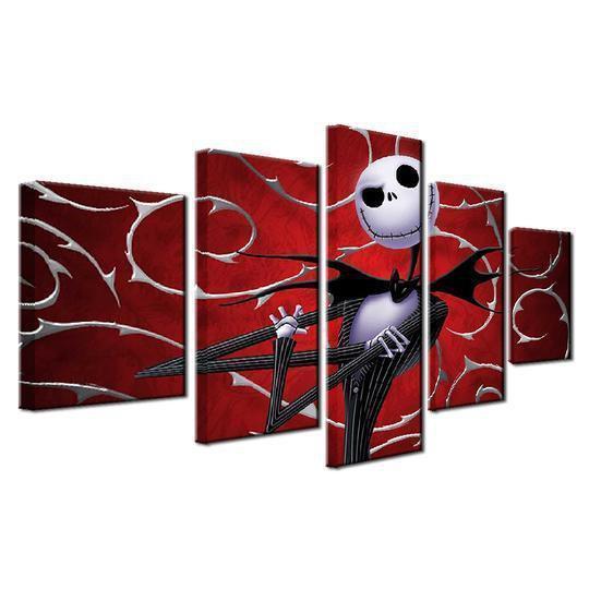 Nightmare Before Christmas Jack Skellington 4 Cartoon Canvas Wall Art