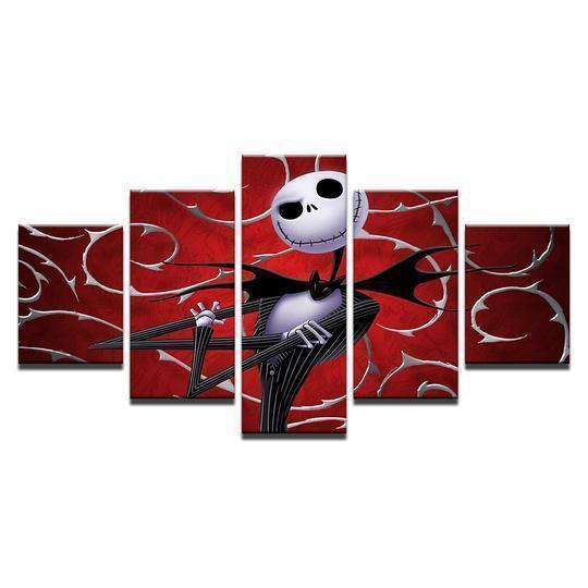Nightmare Before Christmas Jack Skellington 4 Cartoon Canvas Wall Art