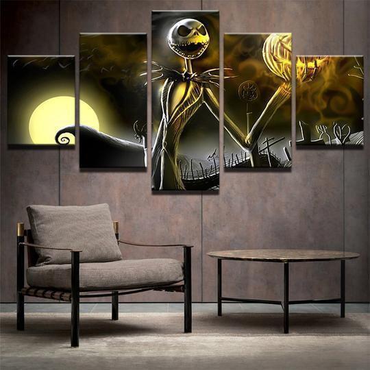 Nightmare Before Christmas Jack Skellington Cartoon Canvas Wall Art