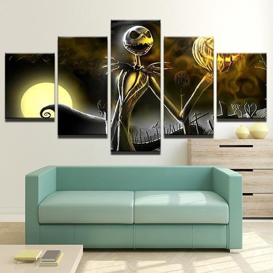 Nightmare Before Christmas Jack Skellington Cartoon Canvas Wall Art