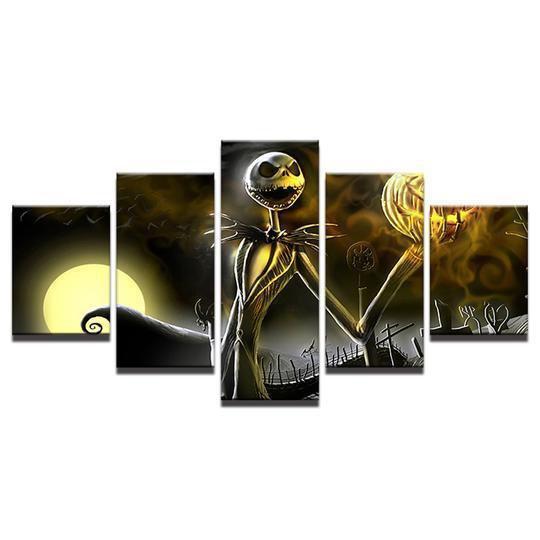 Nightmare Before Christmas Jack Skellington Cartoon Canvas Wall Art