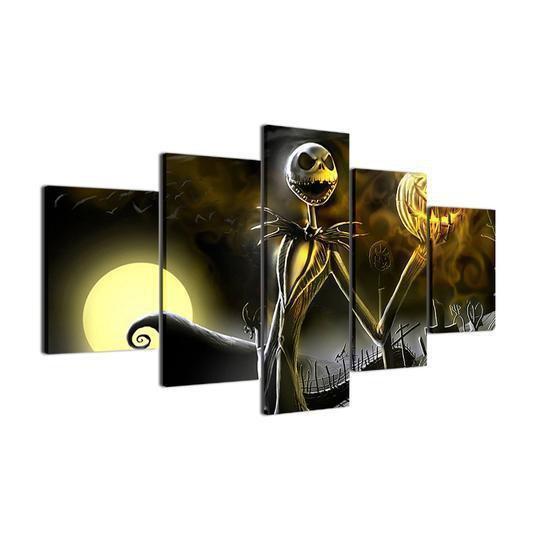 Nightmare Before Christmas Jack Skellington Cartoon Canvas Wall Art