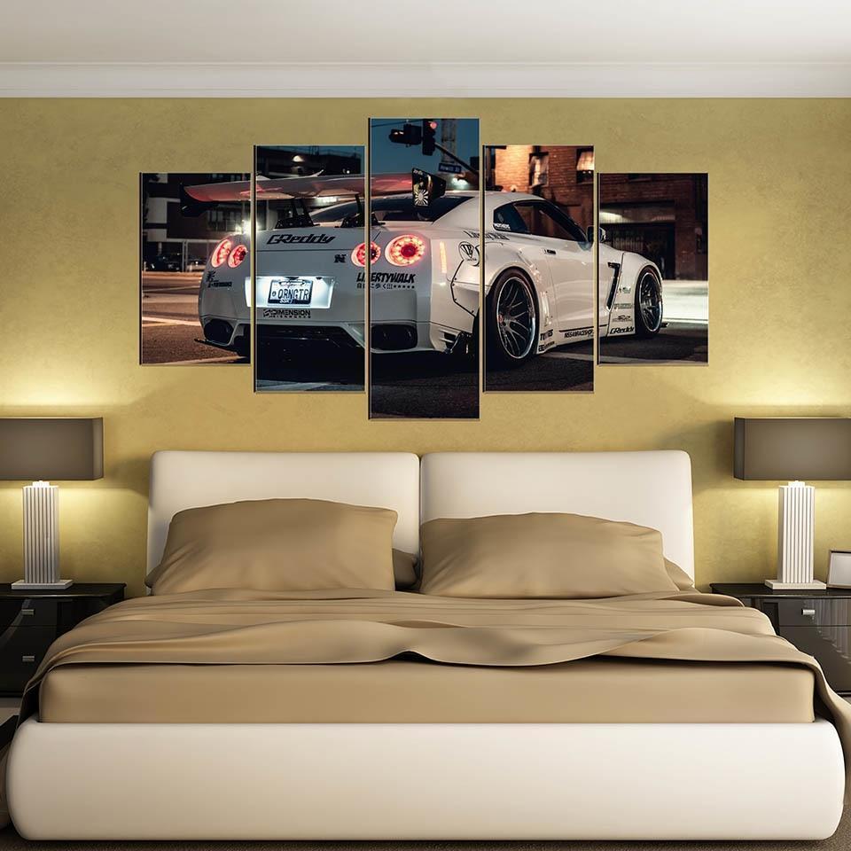 Nissan GTR White Car &amp;amp; Motor Canvas Wall Art
