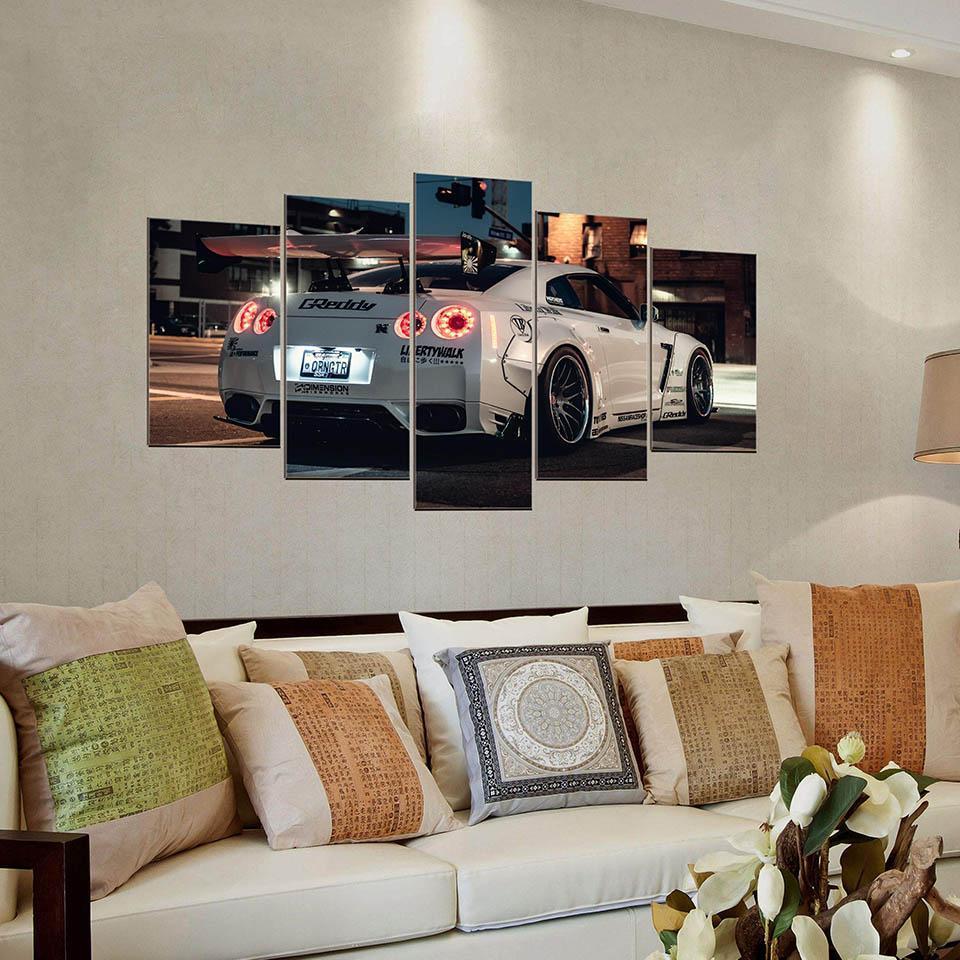 Nissan GTR White Car &amp;amp; Motor Canvas Wall Art