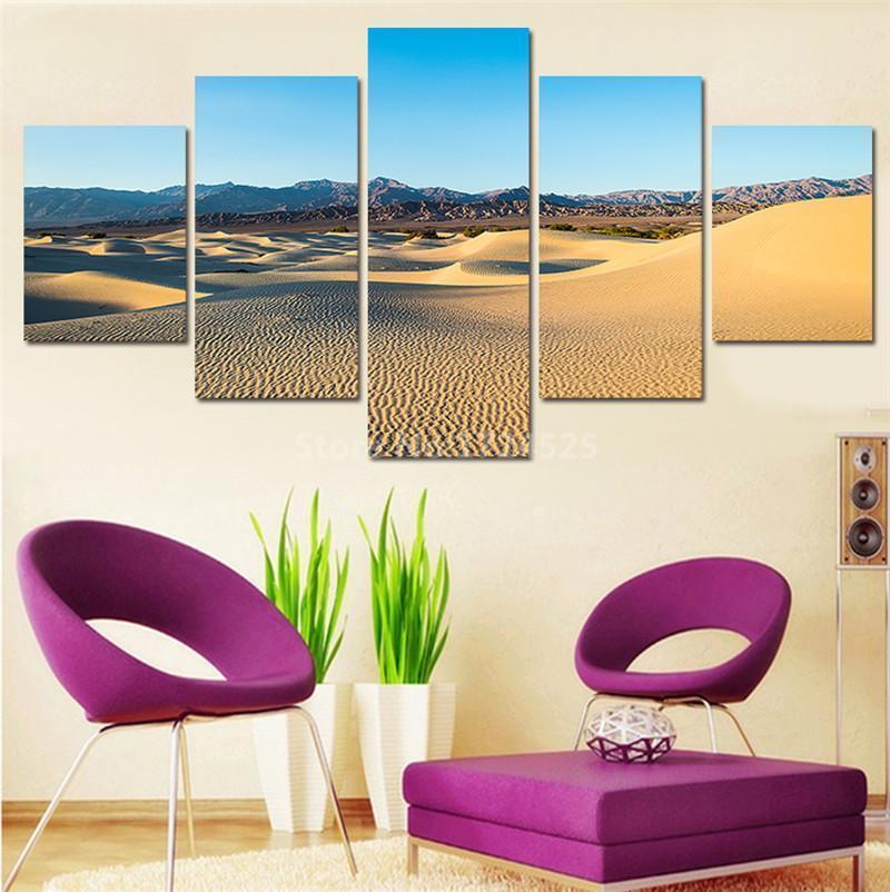No Frame 5 Pcs Desert Painting Nature Canvas Wall Art