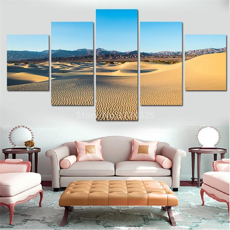No Frame 5 Pcs Desert Painting Nature Canvas Wall Art