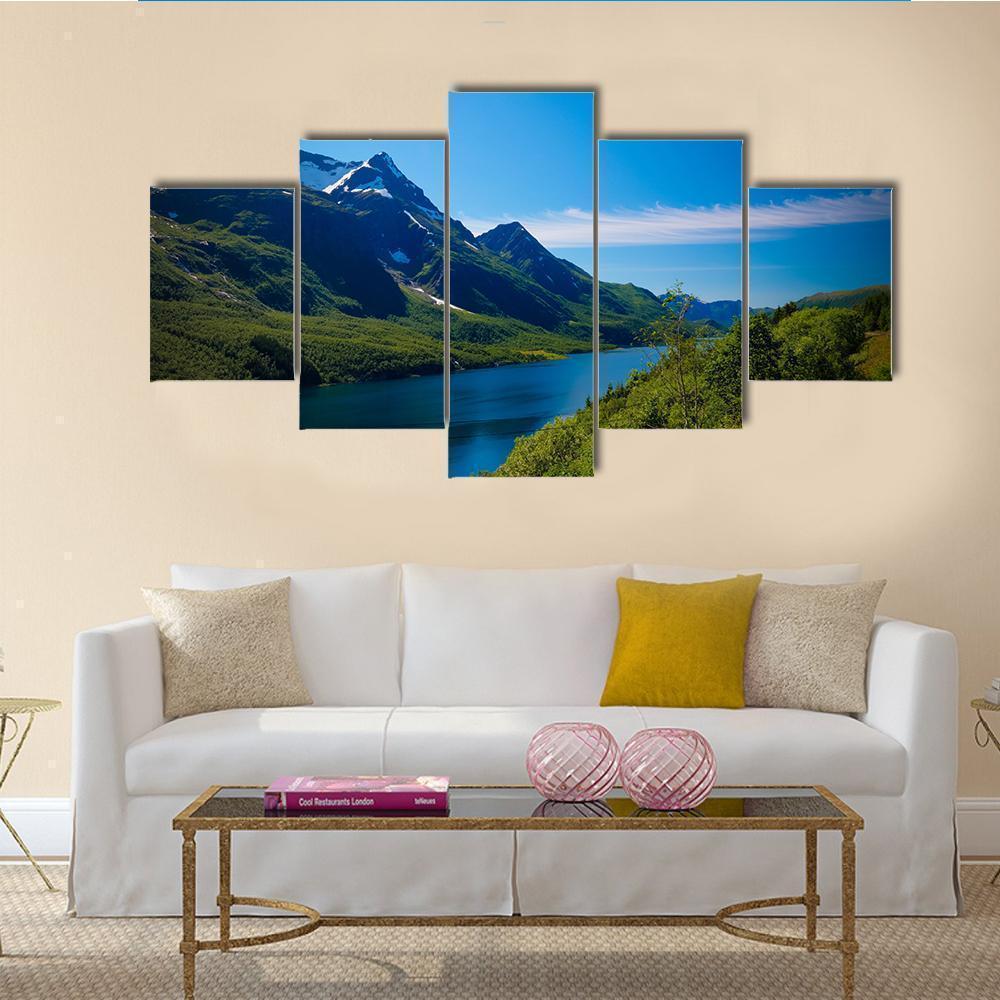 Nordfjorden And Svartisen Glacier At Meloy Nature Canvas Wall Art