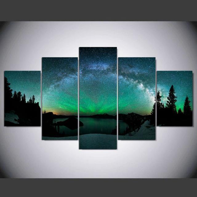 Northern Lights Aurora Borealis Space Nature Canvas Wall Art