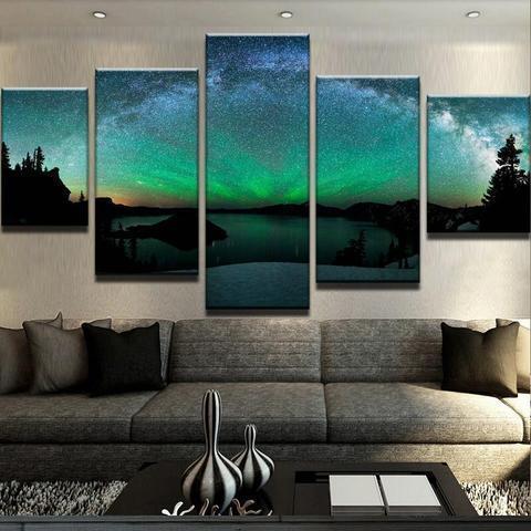 Northern Lights Nature Canvas Wall Art