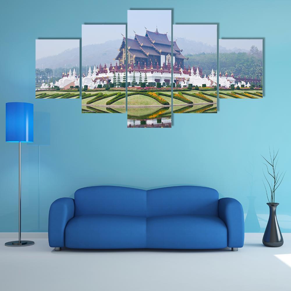 Northern Thai Style Building In Royal Flora Expo Nature Canvas Wall Art