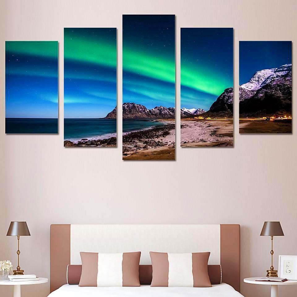 Nothern Light Aurora Space Universe Canvas Wall Art