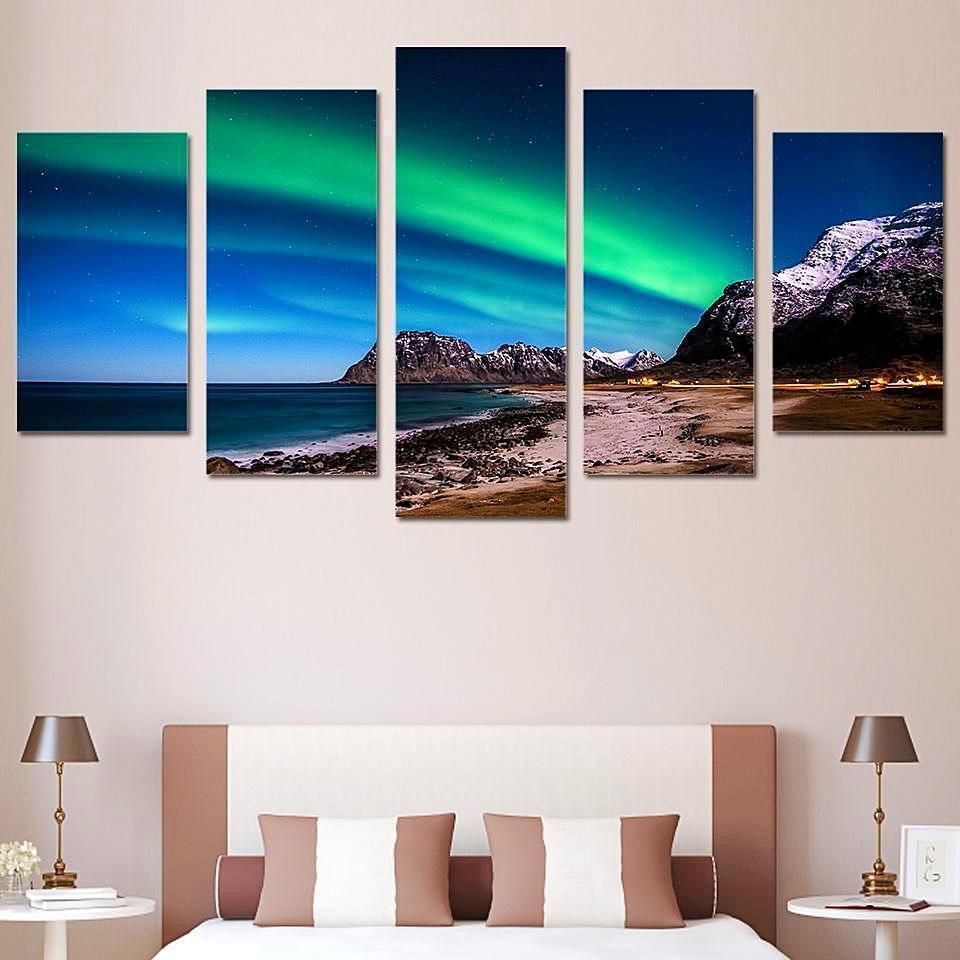 Nothern Light Aurora Space Universe Canvas Wall Art
