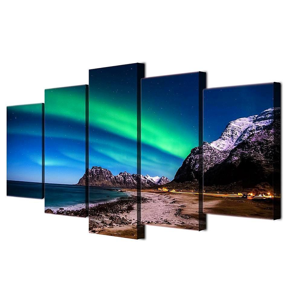 Nothern Light Aurora Space Universe Canvas Wall Art