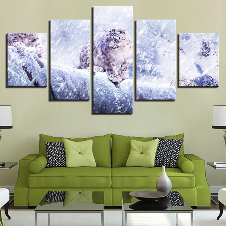 Now Leopard Animal Panthera Uncia Animal Canvas Wall Art