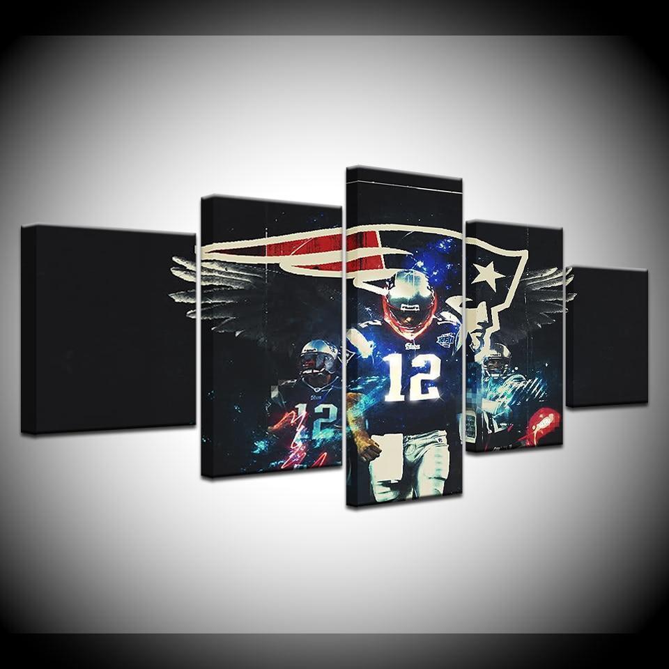 Number 12 New England Patriots  Football Canvas Wall Art