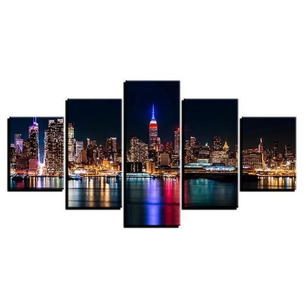 Nyc Nightscape Nature Canvas Wall Art