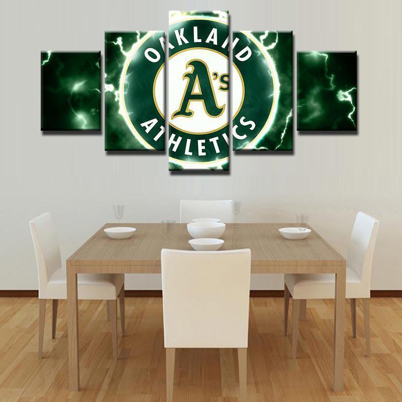 Oakland Athletics (Green)  Baseball Canvas Wall Art