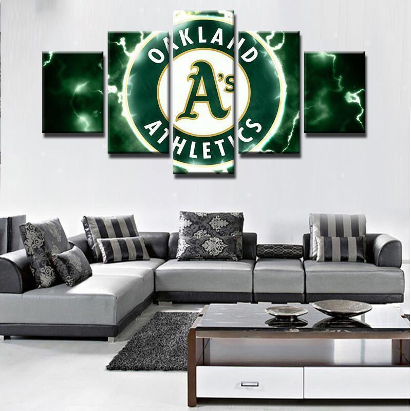 Oakland Athletics (Green)  Baseball Canvas Wall Art